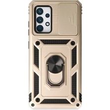 Eco Port Samsung Galaxy A72 Kılıf Pars Lens Yüzüklü Silikon - Gold