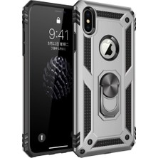 Eco Port Apple Iphone x Kılıf Sofya Yüzüklü Silikon Kapak - Gümüş