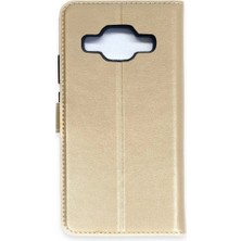 Eco Port Samsung Galaxy J5 Trend S Plus Kapaklı Kılıf - Gold