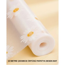 Astraltech 10 Metre Papatya Desenli Kaymaz Dolap ve Çekmece Içi Mat