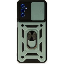 Eco Port Samsung Galaxy M52 5g Kılıf Pars Lens Yüzüklü Silikon - Yeşil