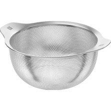 Hakay Yuvarlak Süzgeç, 20 cm Ölçüsünde ve Metalik Gri Renk