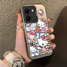 Ucuc Vivo Y27 5G/Y27S Uyumlu Sert Akrilik Arka Silikon Kenar Lens Koruma Şık Baskı Kılıf