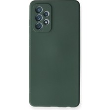 DS LLC Samsung Galaxy A72 Kılıf Nano Içi Kadife Silikon - Koyu Yeşil