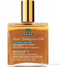 Nuxe 100 ml Huile Prodigieuse Or Çok Amaçlı Kuru Yağ Yüz Vücut Saçlar İçin Altın Parıltılı Etki