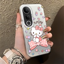 Ucuc Vivo V50 Lite 4g/5g Uyumlu Sert Akrilik Arka Silikon Kenar Lens Koruma Şık Baskı Kılıf