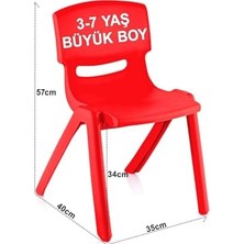 2'li Set Büyük Şirin Çocuk Sandalyesi Kırmızı