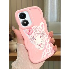 Ucuc Vivo Y02S Uyumlu Pembe Silikon Kılıf Kamera Korumalı Darbe Emici Tasarım Şık Baskı Kılıf
