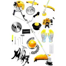 Hakay Yan Tip Benzinli Tırpan, Güçlü Motor ve Ekstra Çapa Aparatı ile Birlikte