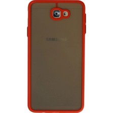 DS LLC Samsung Galaxy J7 Prime Kılıf Montreal Silikon Kapak - Kırmızı