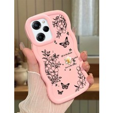 Ucuc Poco X5 Pro 5g Uyumlu Pembe Silikon Kılıf Kamera Korumalı Darbe Emici Tasarım Şık Baskı Kılıf