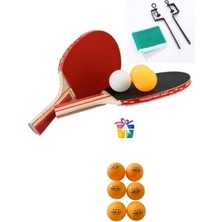 Esranın Dünyası Masa Tenis Seti Pin Seti 2 Raket 3 Top File Takma Aparatları+ 6 Adet Pin Maç Topu