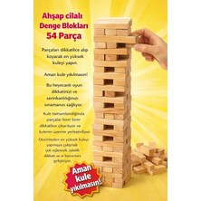 My Best Store Ahşap Cilalı Denge Blokları 54 Parça – Eğitici ve Eğlenceli Çocuk Oyunu
