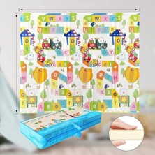 Premium Katlanabilir Çift Taraflı Çocuk Bebek Oyun Matı Harfler (150 * 200 Cm*1 cm Kalınlık)- Çantalı