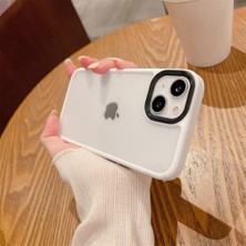 Die Grup Iphone 11 Pro Max Yanları Renkli Silikon Parlak Arka Yüzeyli Tiger Hibrit Kapak Beyaz