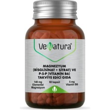 Venatura Magnezyum Bisglisinat + Sitrat ve P-5-P (Vitamin B6) 60 Kapsül
