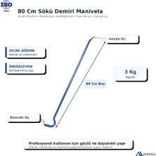Apeksal Sait Demirci 80 cm Sökü Demiri Manivela Dövme Çelik 3 kg Kancalı