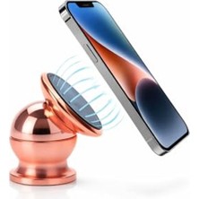Esranın Dünyası Busstier Araba Manyetik Telefon Tutucu 360 Derece Döner Mıknatıslı Mini Metal Stand Torpido Panel Yapışkanlı Universal Akıllı Telefon Tutacağı Tek Elle Kullanım (Rose Gold)