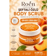 Roen Vücut Peeling, Yoğun Nem Desteği, Batık, Karartı, Leke, Arındırıcı Tropik Şeftali Özü Scrub 250 ml