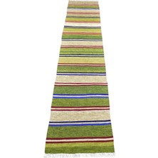Zehra Abla Halı Yeni El Dokuma Rengarenk Capcanlı Balıkesir Pamuklu Bukleli Yolluk Kilim 7352