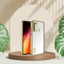 Die Grup Xiaomi Redmi Note 8 Yanları Renkli Lens Korumalı Logo Gösteren Mega Kılıf Gold
