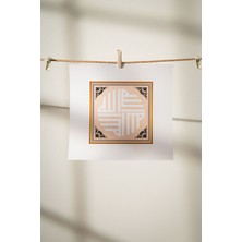 Mürekkebiz Art. Modern Islami Dekorasyon - Kufi Allah Hat Sanatı Tasarım Poster (20X20 Cm)