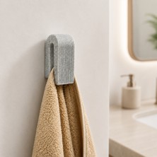 Bastık 3D Dekoratif Havlu Askısı | Mermer Dokulu Dayanıklı Minimalist Tasarım | Mimariye Uygun Banyo Askılık, 2 Adet