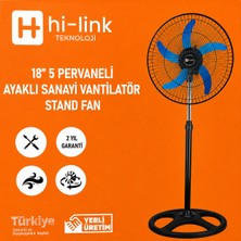 Class Hi-Link 18 Inç Sanayi Tipi Vantilatör 5 Metal Kanatlı Ayaklı Fan 2 Yıl Garantili