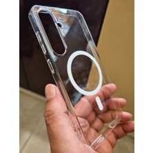 More Gsm Samsung Galaxy S24 Plus Uyumlu Magsafe Sararmaz Sert Pc Kılıf | Ultra Ince Hafif | Kristal Şeffaf Mika Arka Kapak