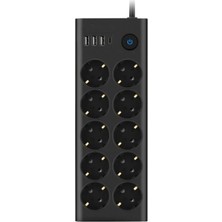 Die Grup 10'lu Termal Akım Korumalı Priz Seti - 3x USB ve 1x Type-C Giriş