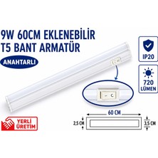Lampist 60Cm 9W T5 Ledli Bant Armatür 6500K