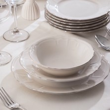 Porsima 4431 Tiffany Platin Yaldızlı Yemek Takımı 24 Parça 6 Kişilik Yemek Seti