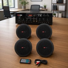 Lastvoice Black Small-5 Tavan Hoparlör ve Anfi Ses Sistemi Paketi ( 1 Anfi + 4 Hoparlör)