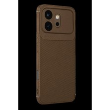 Senson Huawei Honor 600 Auto Focus Karbon Kapak - Kahverengi
