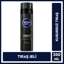 Nivea Men MEN Erkek Tıraş Jeli Deep Dimension Aktif Karbon 200ml, Kusursuz ve Kaygan Tıraş, Sakal Temizleyici, Erkek Bakım