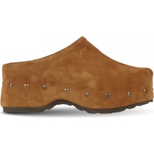 Bueno Shoes Kum Süet Kadın Dolgu Topuklu Terlik