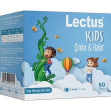 Lectus Kids Çinko & Bakır Çinko Bisglisinat 60 Saşe - Dezenfektan Hediyeli (%72 Alkol)