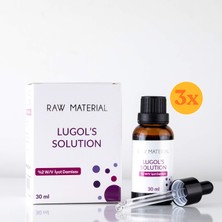 Raw Material Lugol's Solution Iyot%2 Damla 30 ml - 3 Adet (Toplam 90 Ml) - Dezenfektan Hediyeli (%72 Alkol)
