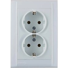 Beyaz Ikili Topraklı Priz - 250V