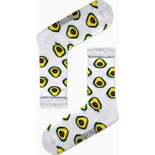 Carnaval Socks Beyaz Avokado Desenli Renkli Çorap