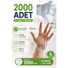 Kalbi Ticaret Şeffaf Eldiven 2000 Adet Hışır Poşet Eldiven Kullan At Tek Kullanımlık Eldiven