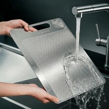 Shghome Paslanmaz Çelik Kesme Tahtası  Özel Yüzey Işlemeli 1,5 mm Kalınlık, 23 x 34 cm Yıkanabilir, Gıda Temasına Uygun, Hijyenik