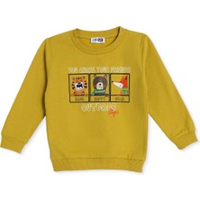 Hellobaby Erkek Bebek Sweatshirt Hayvan Baskılı Bisiklet Yaka Long Sleeve