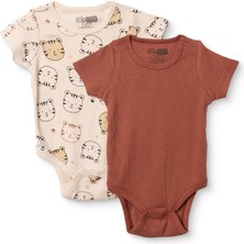 Hellobaby Erkek Bebek 2li Body Hayvan Baskılı Çıtçıtlı Çıtçıtlı Yaka Kısa Kol