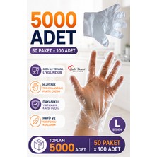 Kalbi Ticaret Şeffaf Eldiven Hışır Poşet Eldiven Kullan At Tek Kullanımlık Eldiven 5000 adet
