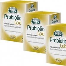 Nbl Probiotic Gold 20 Saşe 3'lü Paket Güçlü Formül ile Vitamin A B1 B2 B6 E C İçeren Probiyotik