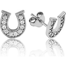 Yvz Store 925 Ayar Gümüş Nal Çivili Küpe