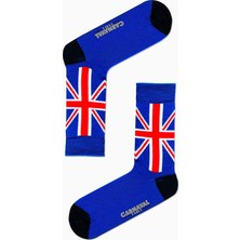 Carnaval Socks Ingiltere Bayrak Desenli Renkli Çorap