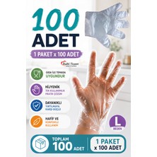 Kalbi Ticaret Şeffaf Eldiven 100 Adet Hışır Poşet Eldiven Kullan At Tek Kullanımlık Eldiven