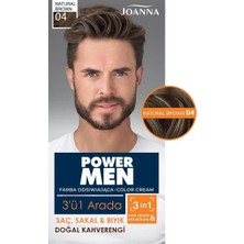 Joanna Power Men Erkekler İçin Krem Saç Boyası Doğal Kahverengi 04